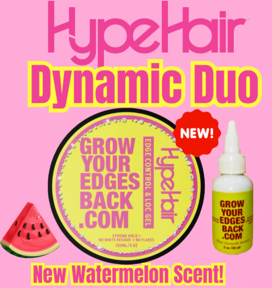 Hype Hair X GYEB Dynamic Duo (Pink Edge Control & Growth Oil) w/ FREE Edge Brush