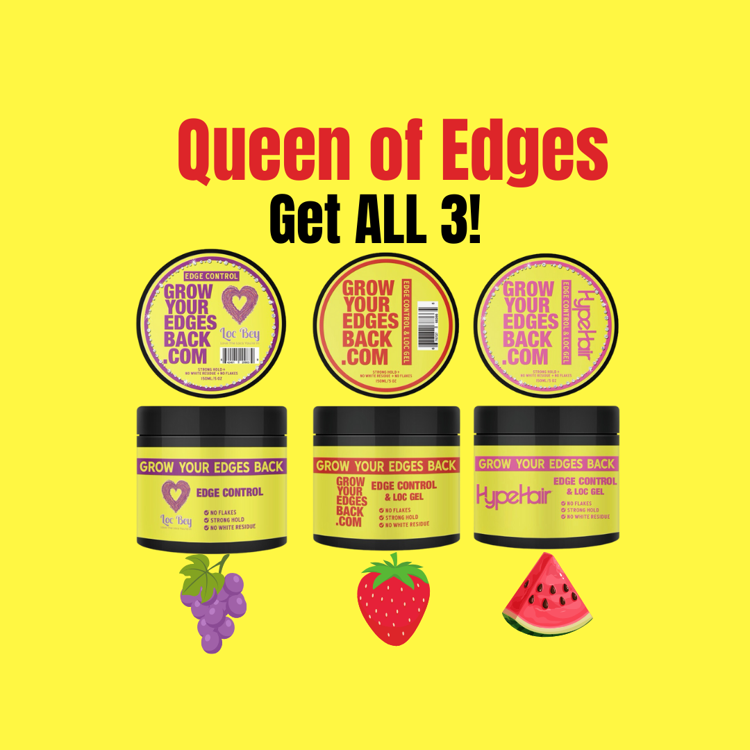 Queen of Edges Bundle w/ FREE Edge Brush - Limited Edition (Limited Quantities Available) Grow Your Edges Back