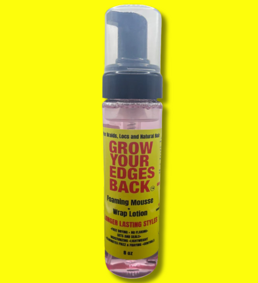 Grow Your Edges Back Foaming Mousse and Wrap Lotion 8 oz bottle