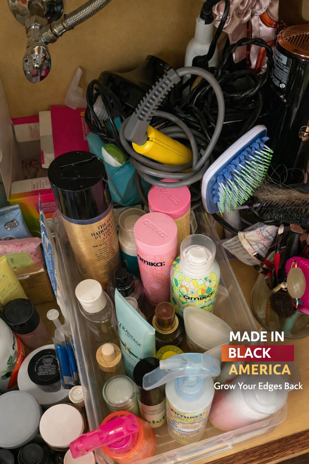 grow your edges back under the sink cluttered picture
