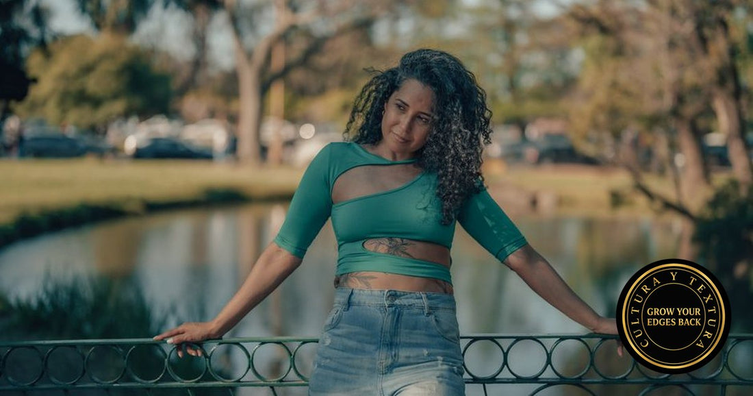 Latina woman with curly hair styled — Grow Your Edges Back Cultura y Textura