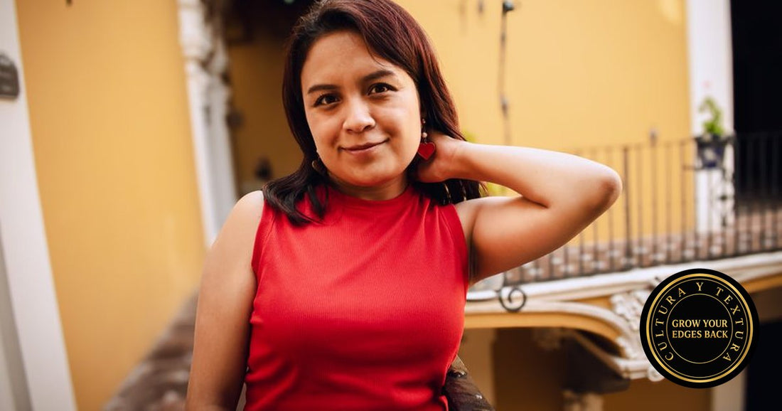 Latina woman with hair pulled back — Grow Your Edges Back Cultura y Textura