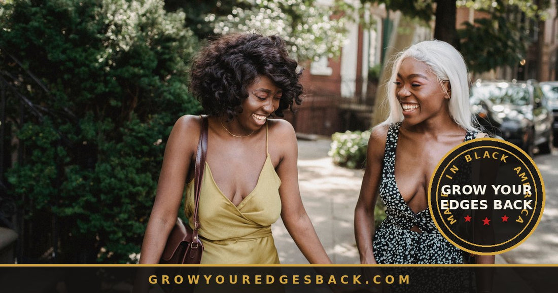 Woman with iconic natural hairstyle, healthy edges - Grow Your Edges Back