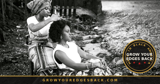 Black woman with healthy laid edges and natural hair - Grow Your Edges Back