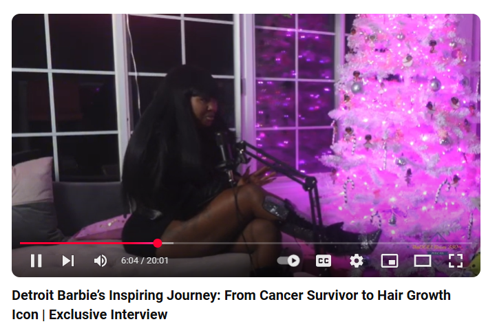 Load video: Detroit Barbie&#39;s Hair Growth Journey