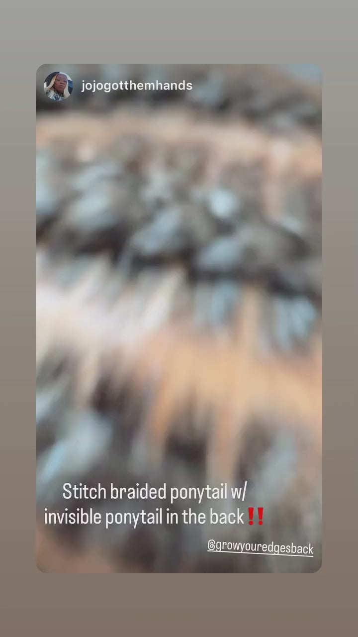 Stitch-braided ponytail with Grow Your Edges Back Edge Control