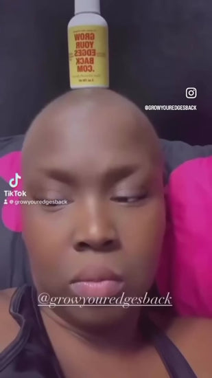 Detroit Barbie showing her Growth Oil and Edge Control routine