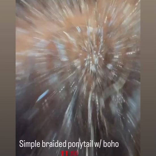 Finished boho braids look with Grow Your Edges Back Edge Control